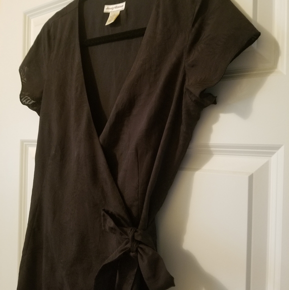 Tommy Bahama Black Wrap Dress size 6 - Picture 3 of 6